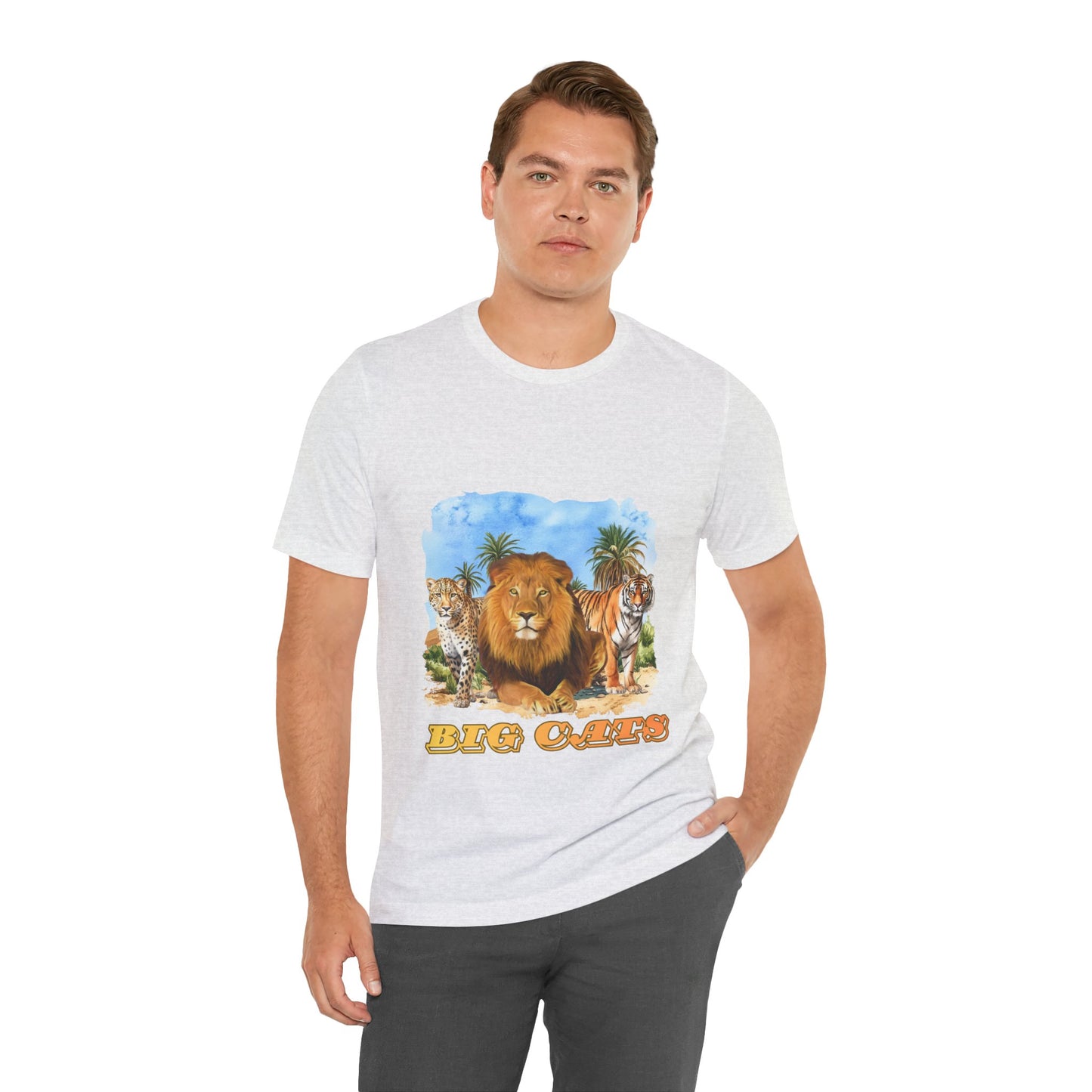 Men's Big Cats Trio Tee - Lion, Cheetah, and Tiger