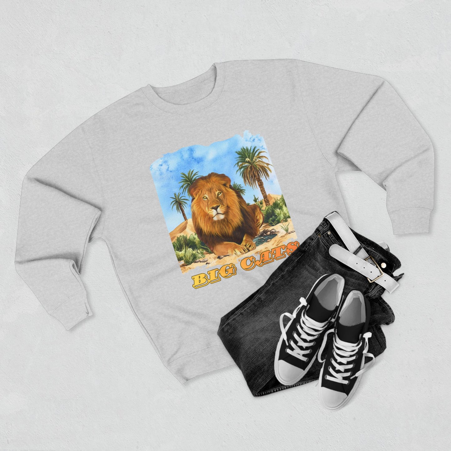 Men's Big Cats Lion Premium Crewneck Sweatshirt