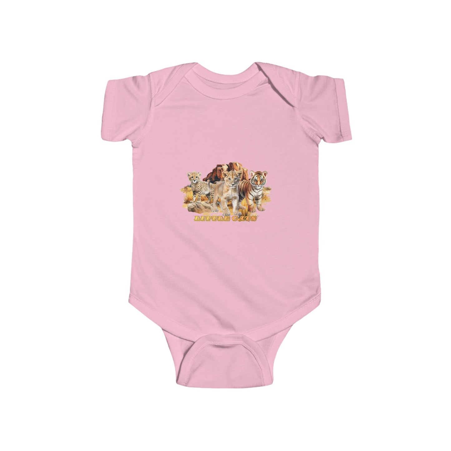 Infant Little Cats Trio Bodysuit - Cheetah, Lion, and Tiger Cub