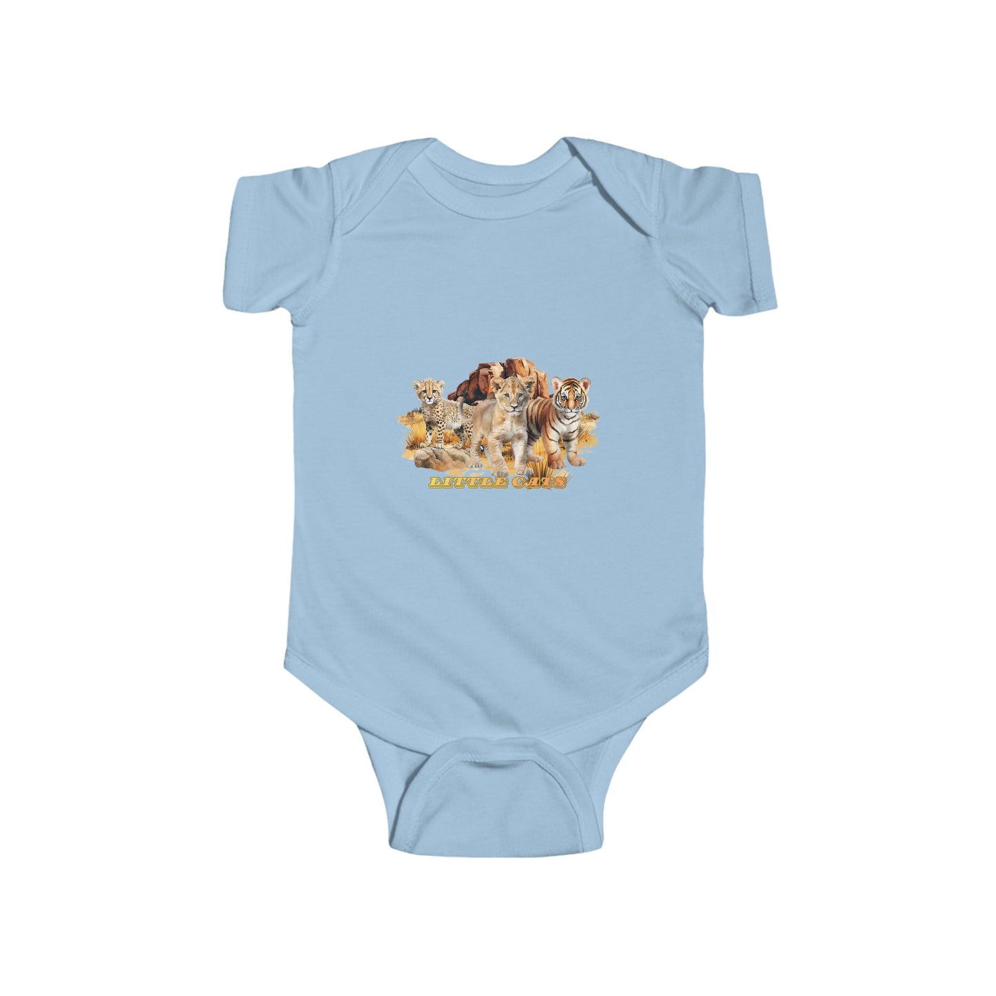 Infant Little Cats Trio Bodysuit - Cheetah, Lion, and Tiger Cub