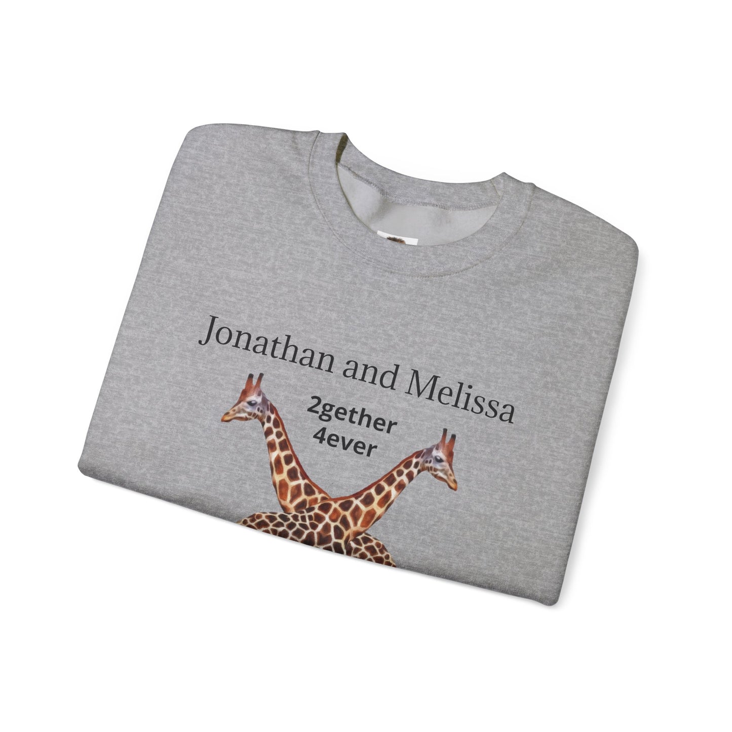 Personalized Giraffe Love Crewneck Sweatshirt for Animal Lovers