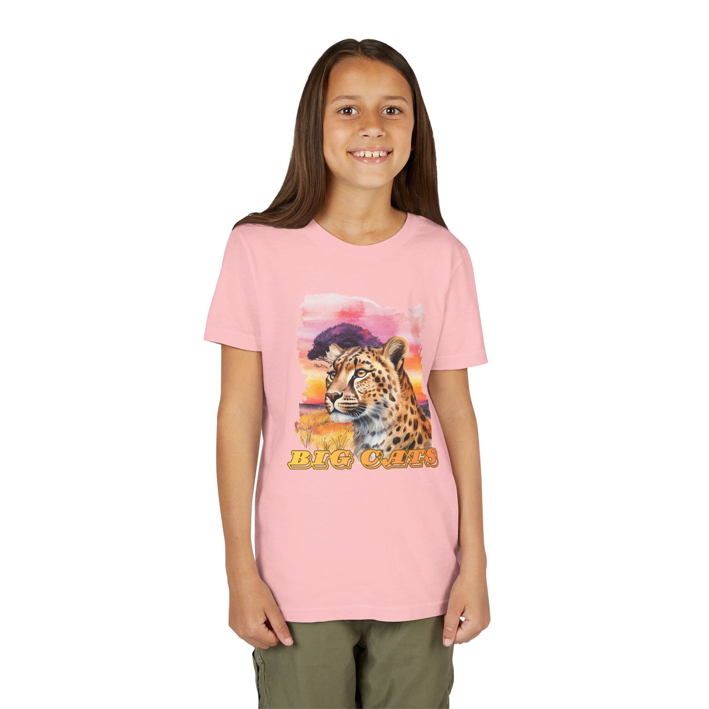 Girls Big Cats Cheetah Graphic Short Sleeve Tee