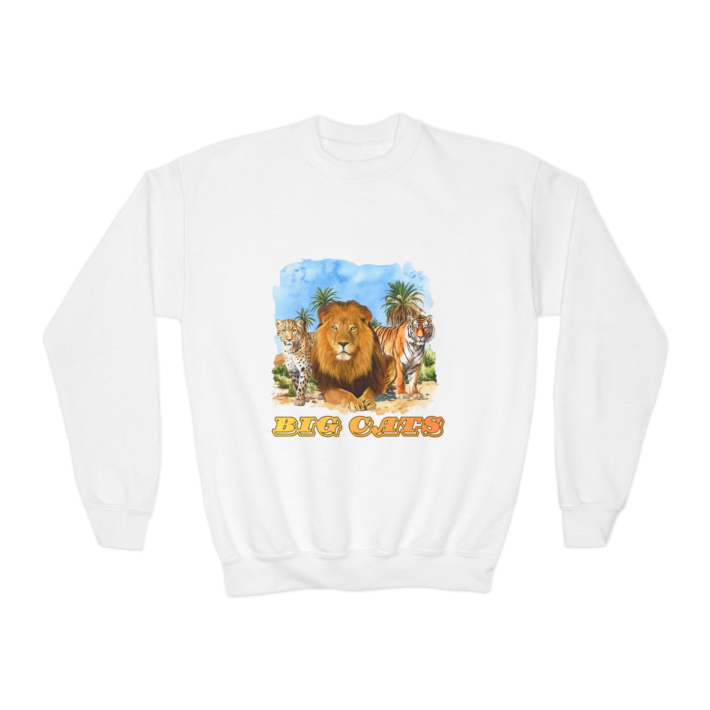 Boys Big Cats Lion Crewneck Sweatshirt