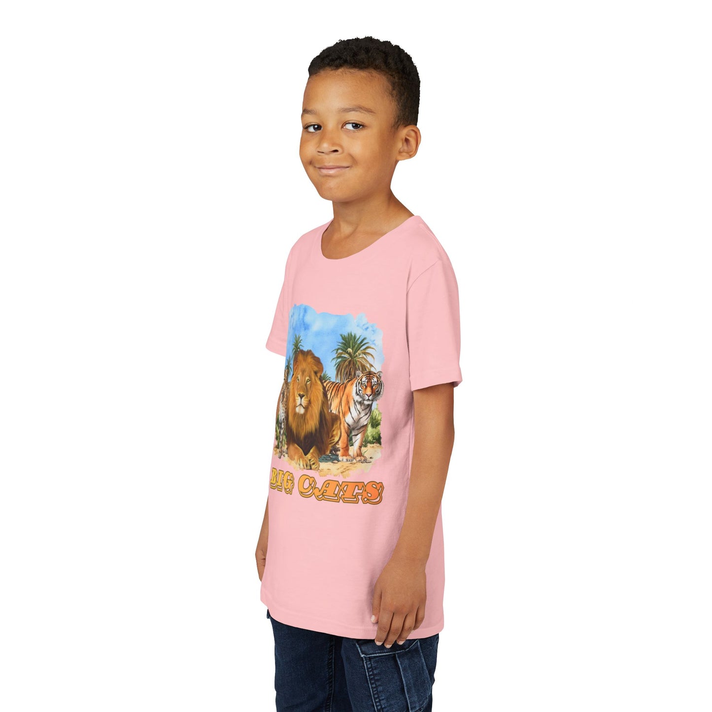 Boys Big Cats Trio Tee Shirt — Lion, Tiger & Cheetah