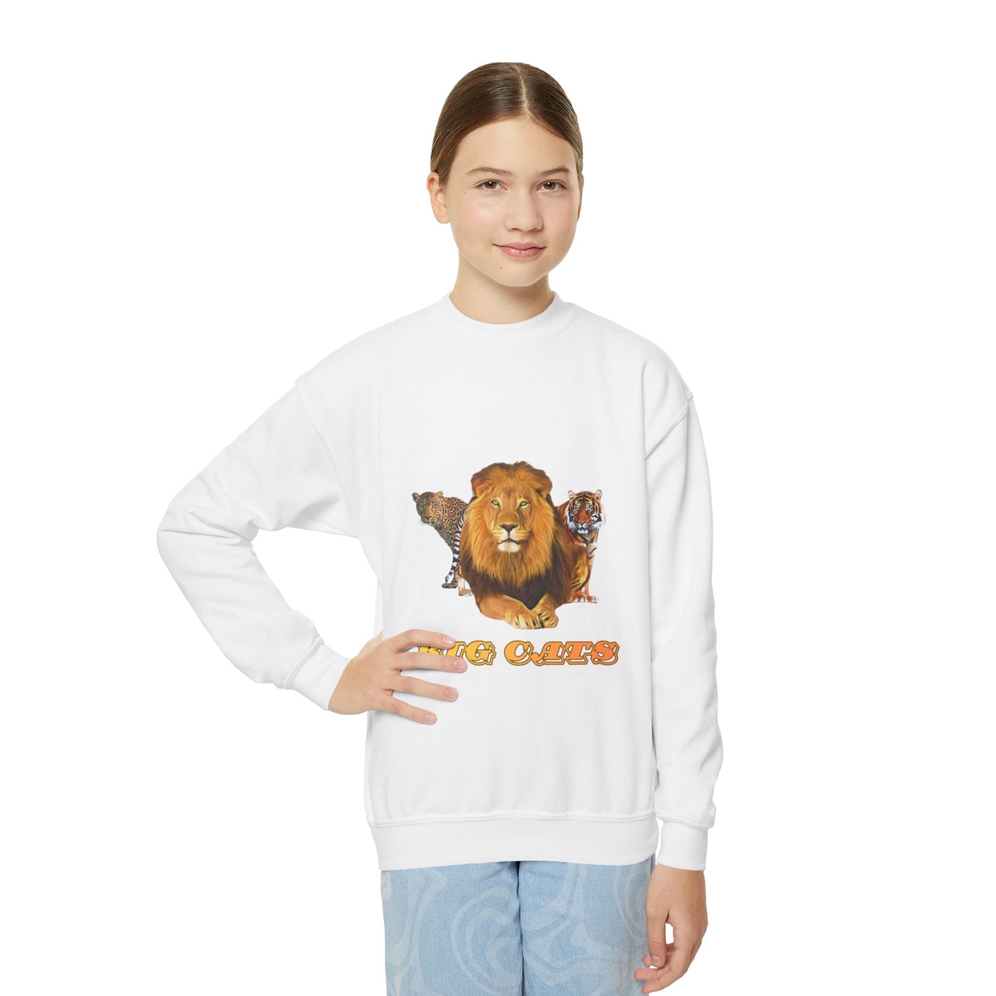 Youth Big Cats Lion Crewneck Sweatshirt