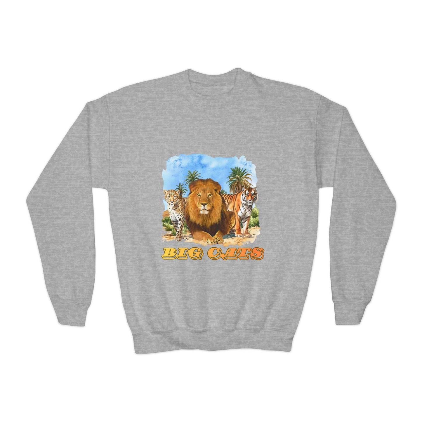 Boys Big Cats Lion Crewneck Sweatshirt