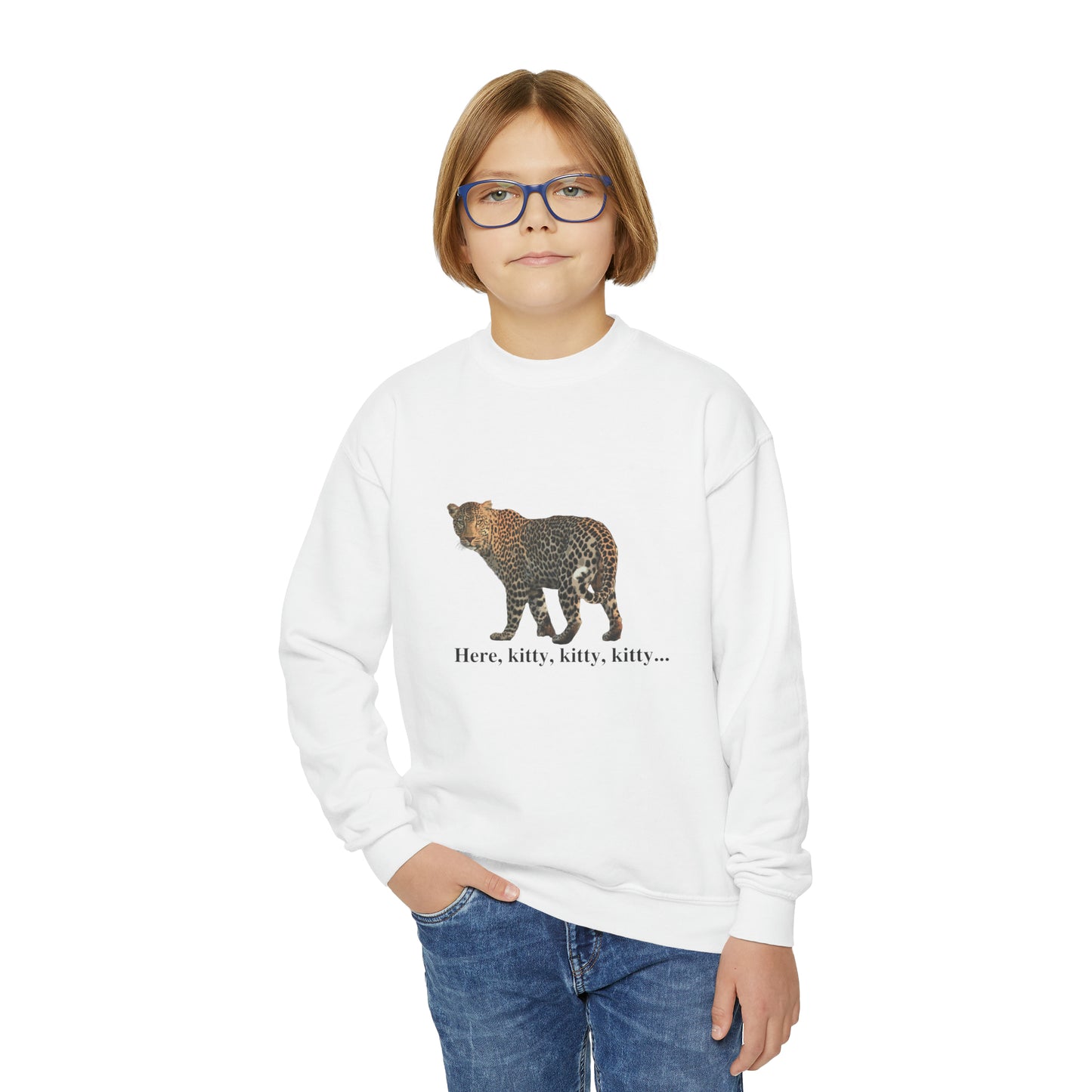 Youth Leopard Big Cats Crewneck Sweatshirt