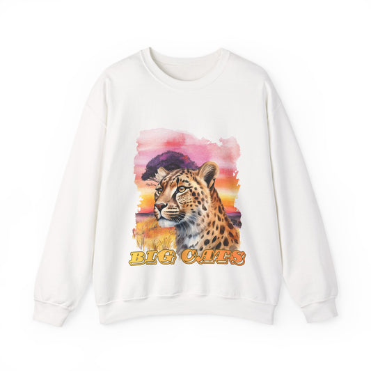 Women's Big Cats Cheetah Sunset Crewneck Sweatshirt