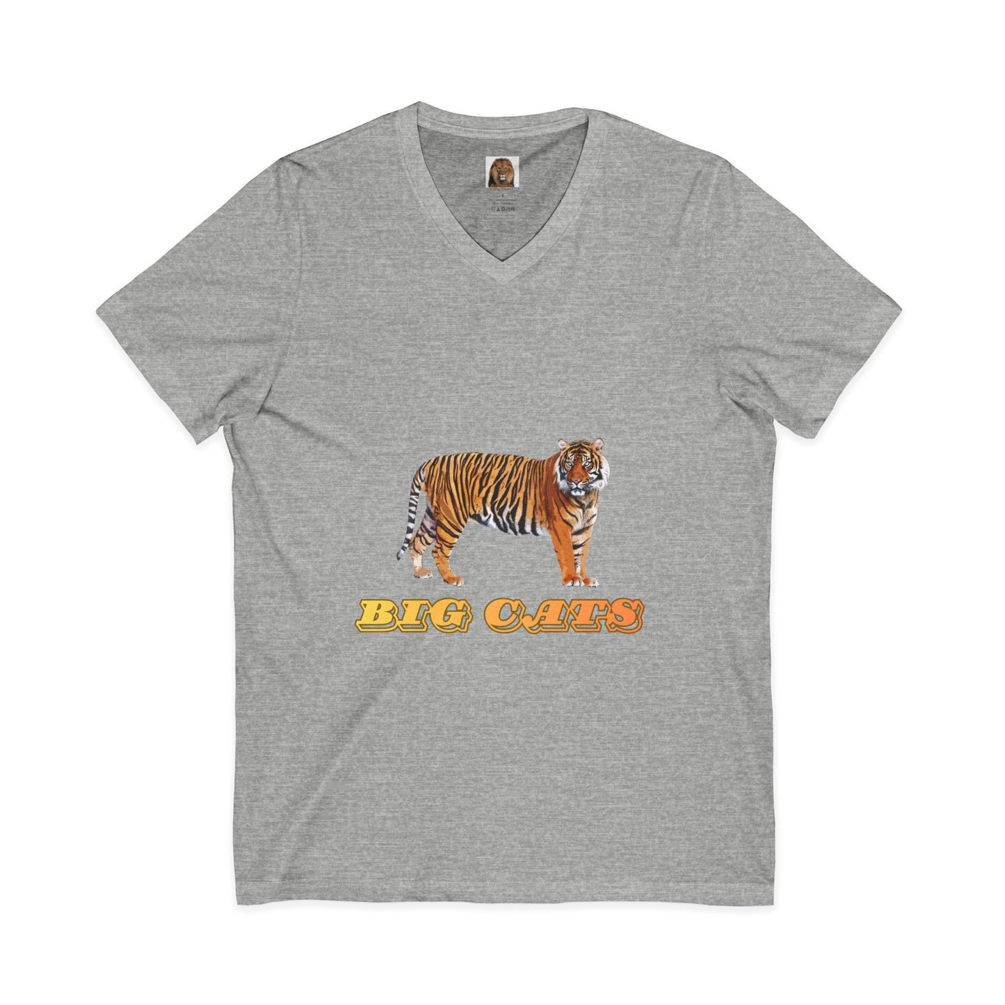 Unisex Tiger Big Cats Short Sleeve V-Neck Tee