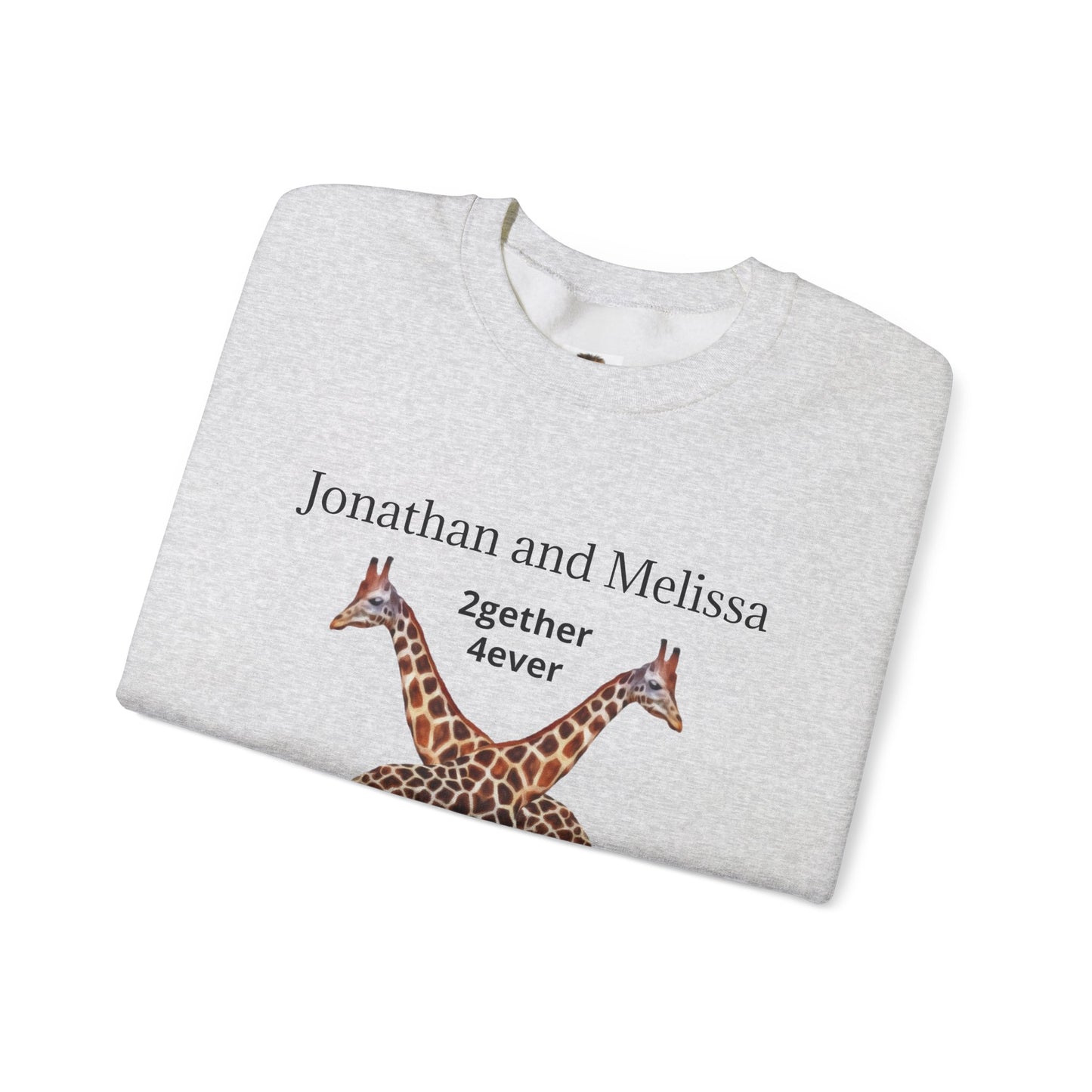 Personalized Giraffe Love Crewneck Sweatshirt for Animal Lovers