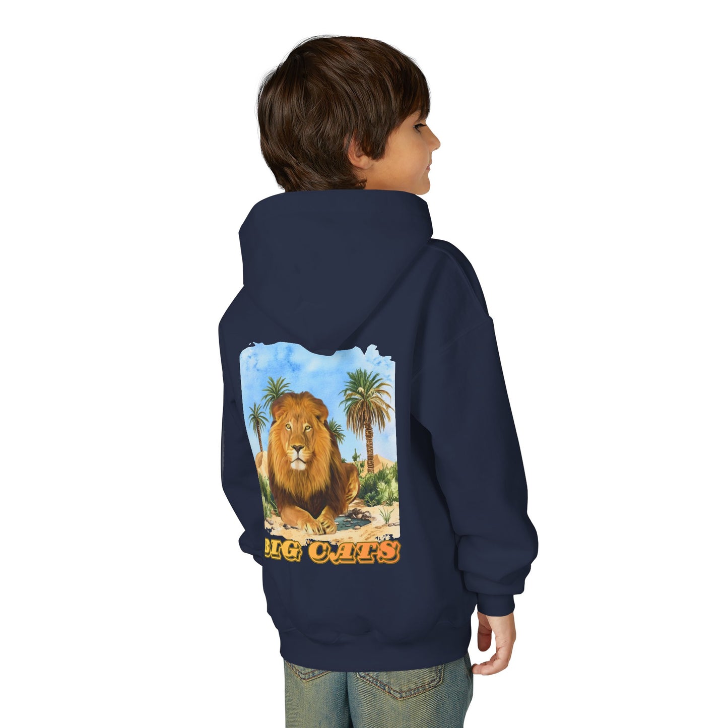 Boy's Big Cats Lion Hooded Sweatshirt