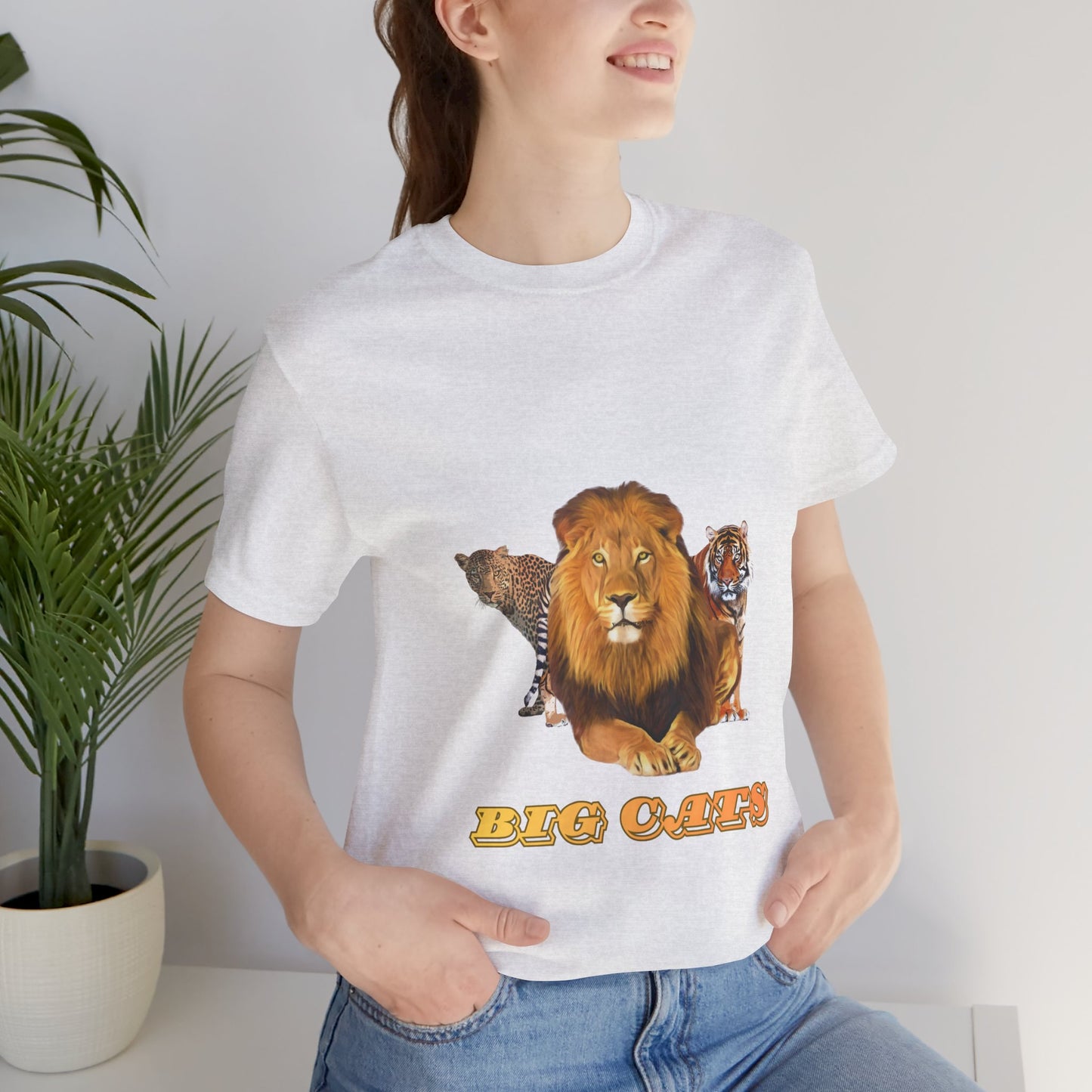 Unisex Big Cats Lion Short Sleeve Tee