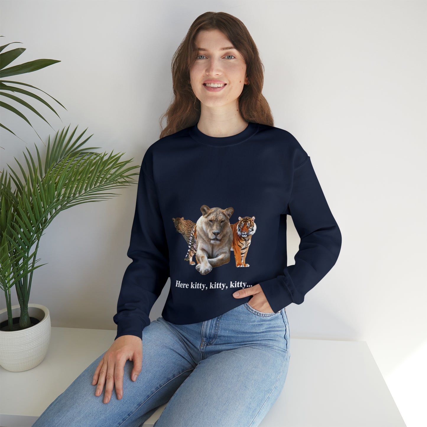 Unisex Big Cats Lioness Crewneck Sweatshirt