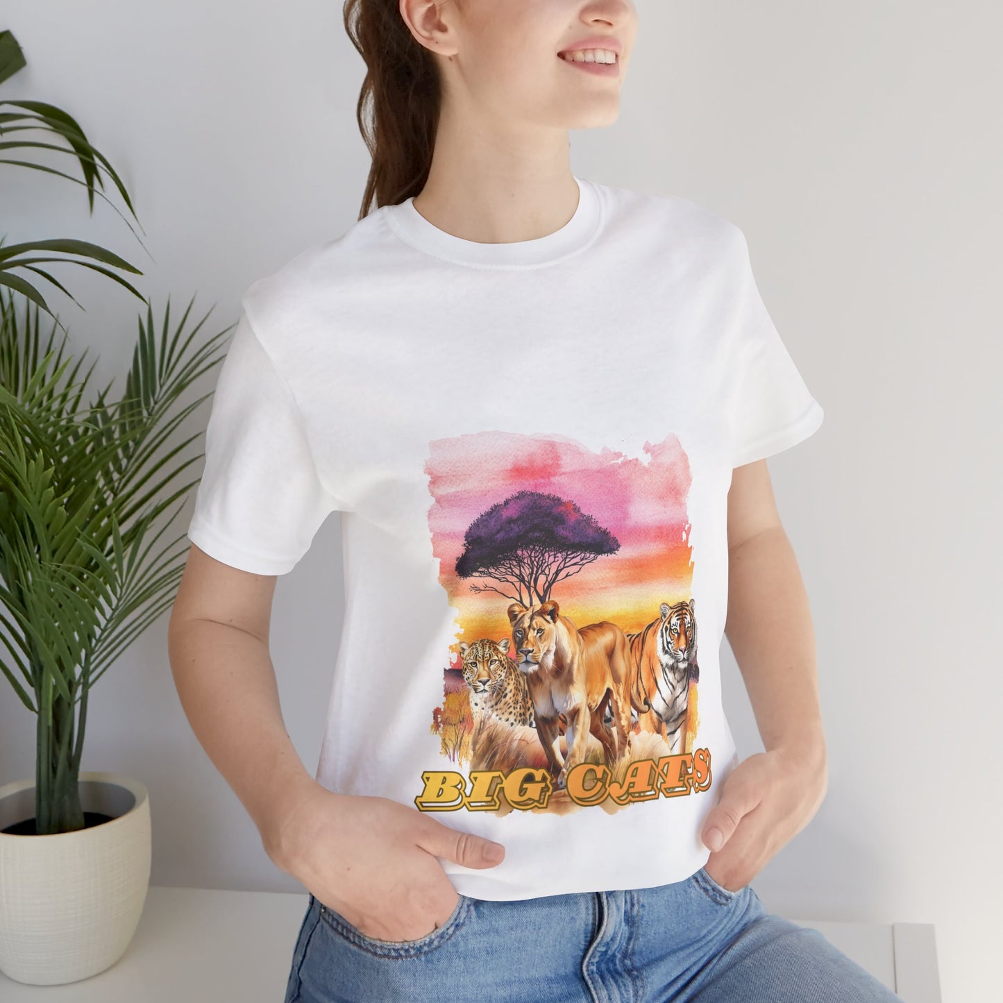 Women's Big Cats Trio T-Shirt - Cheetah, Lioness, and Tiger