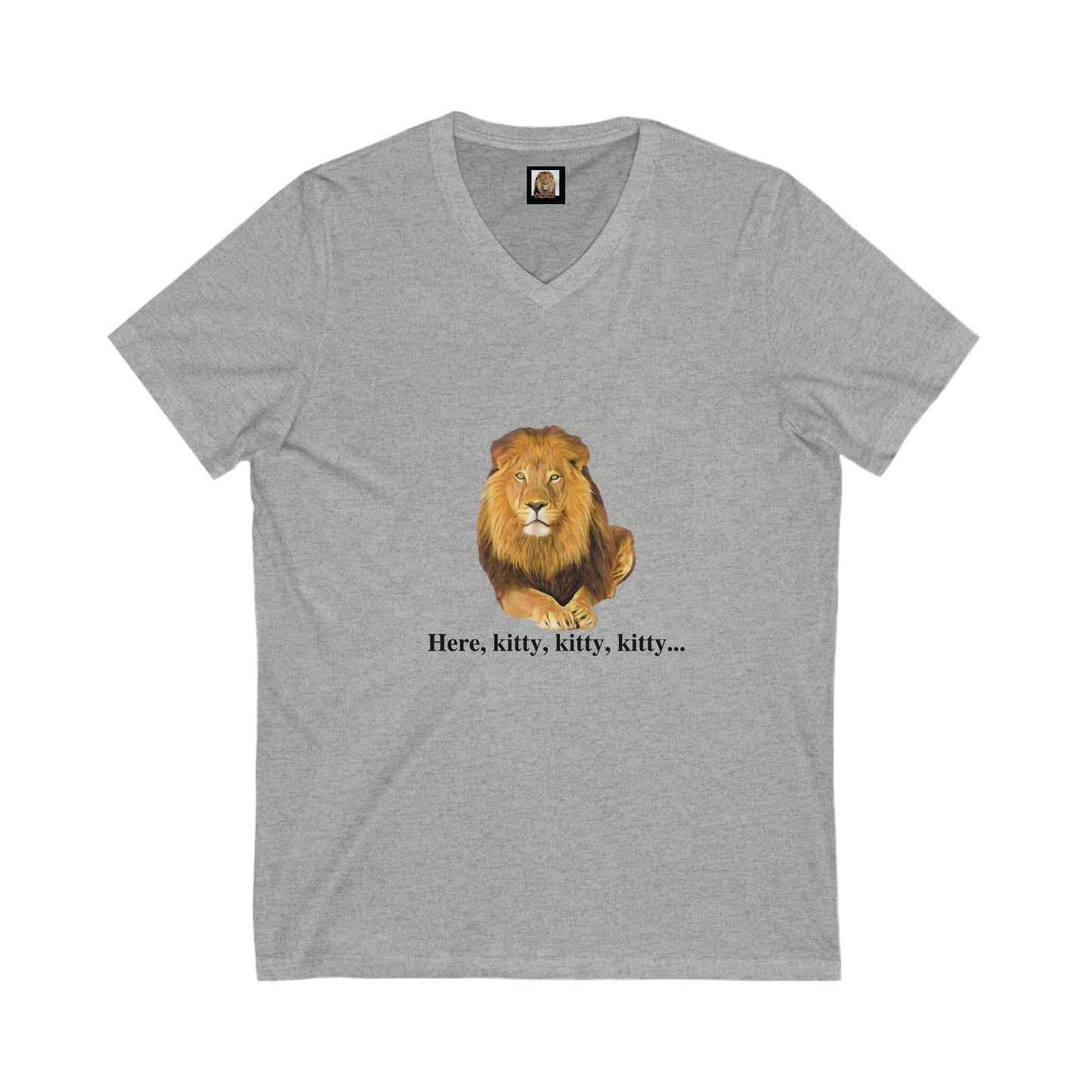 Unisex Lion Big Cats Short Sleeve V-Neck Tee