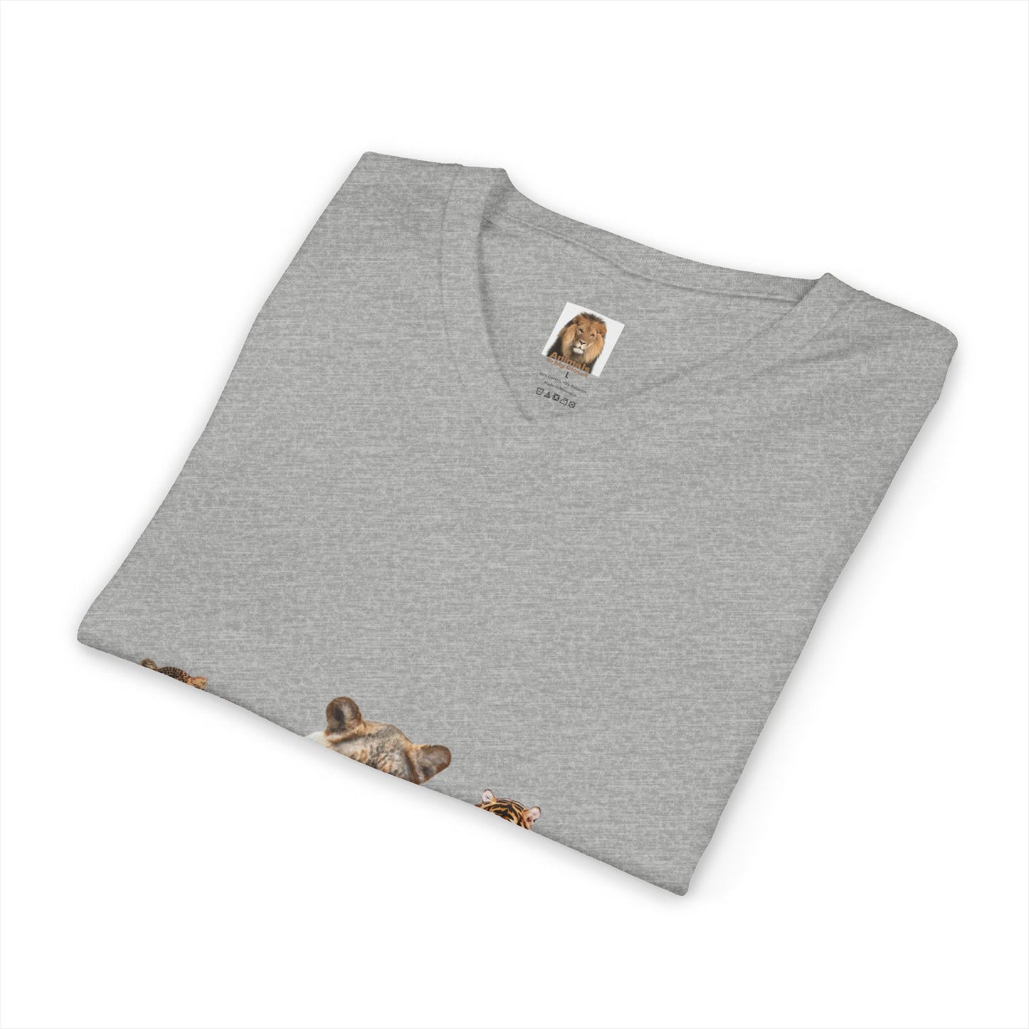 Unisex Big Cats Lioness Short Sleeve V-Neck Tee