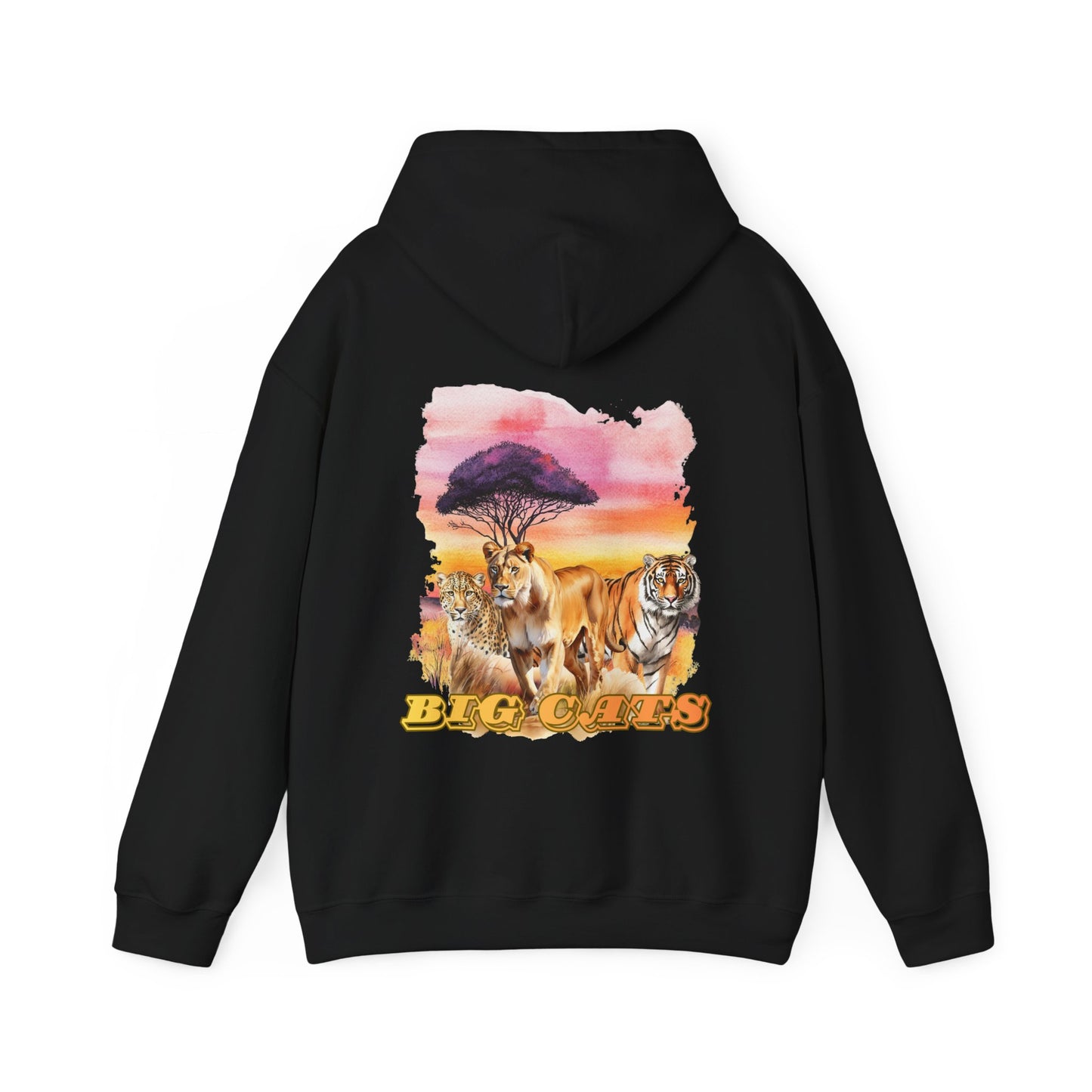 Women's Big Cats Trio Hoodie - Cheetah, Lion, and Tiger