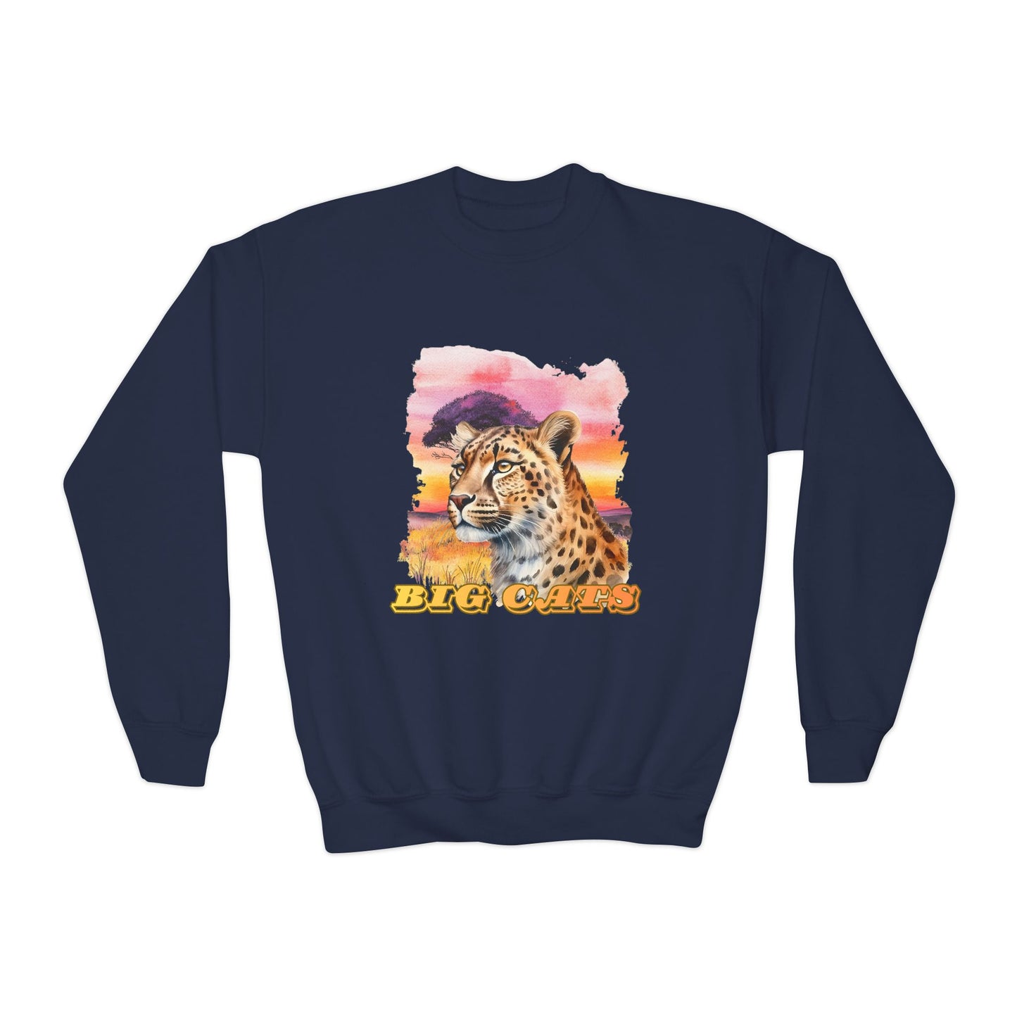 Girl's Cheetah Big Cats Crewneck Sweatshirt