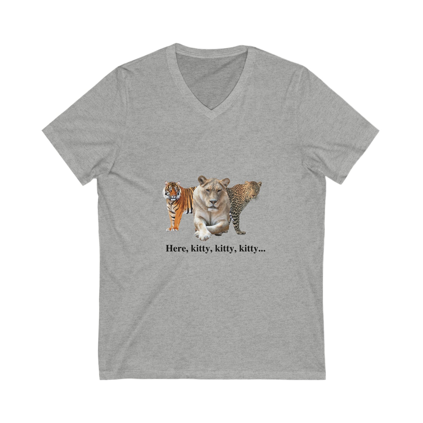 Unisex Lioness Big Cats Short Sleeve V-Neck Tee