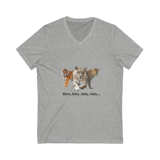 Unisex Lioness Big Cats Short Sleeve V-Neck Tee