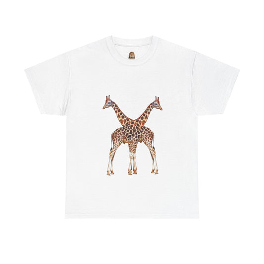 Giraffe Love Unisex Crew Neck Tee - Casual Wear For Animal Lovers
