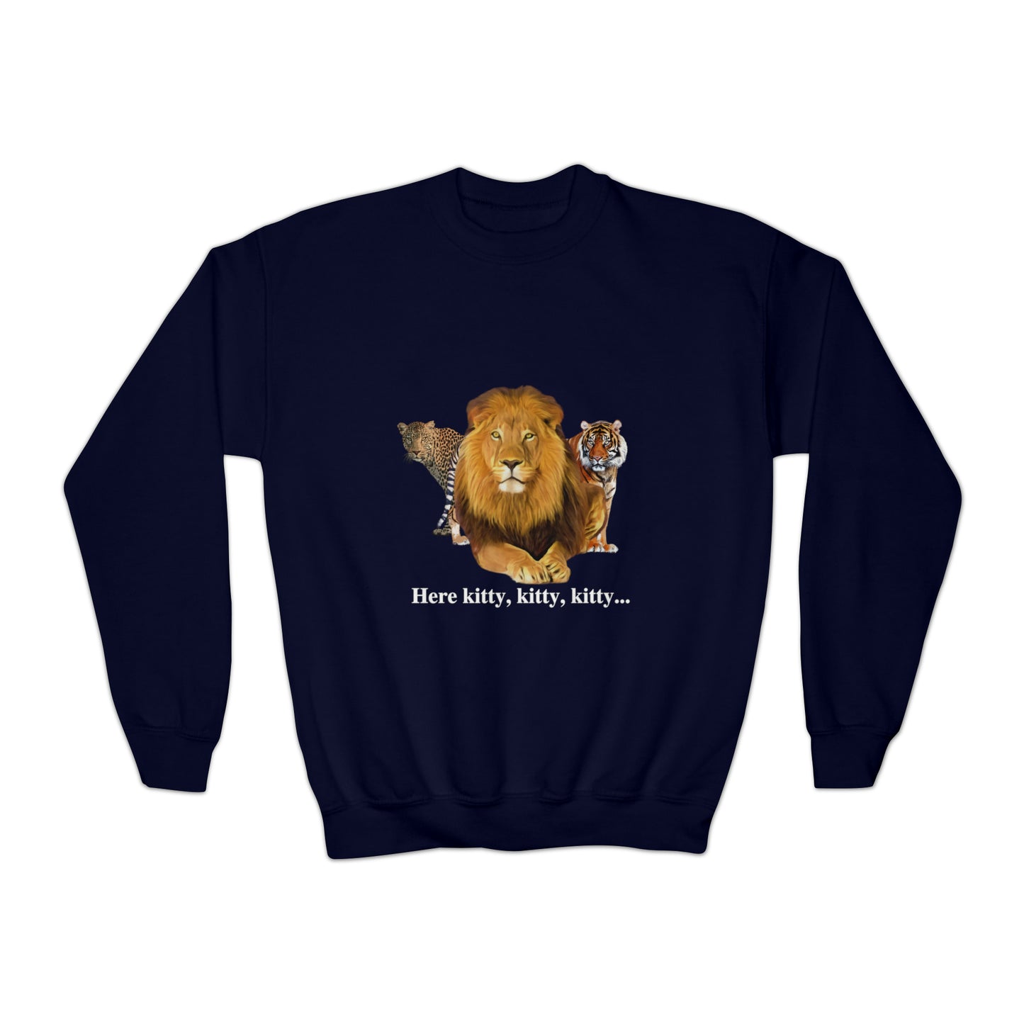 Youth Big Cats Lion Crewneck Sweatshirt