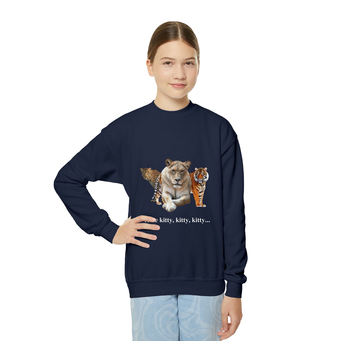 Youth Big Cats Lioness Crewneck Sweatshirt