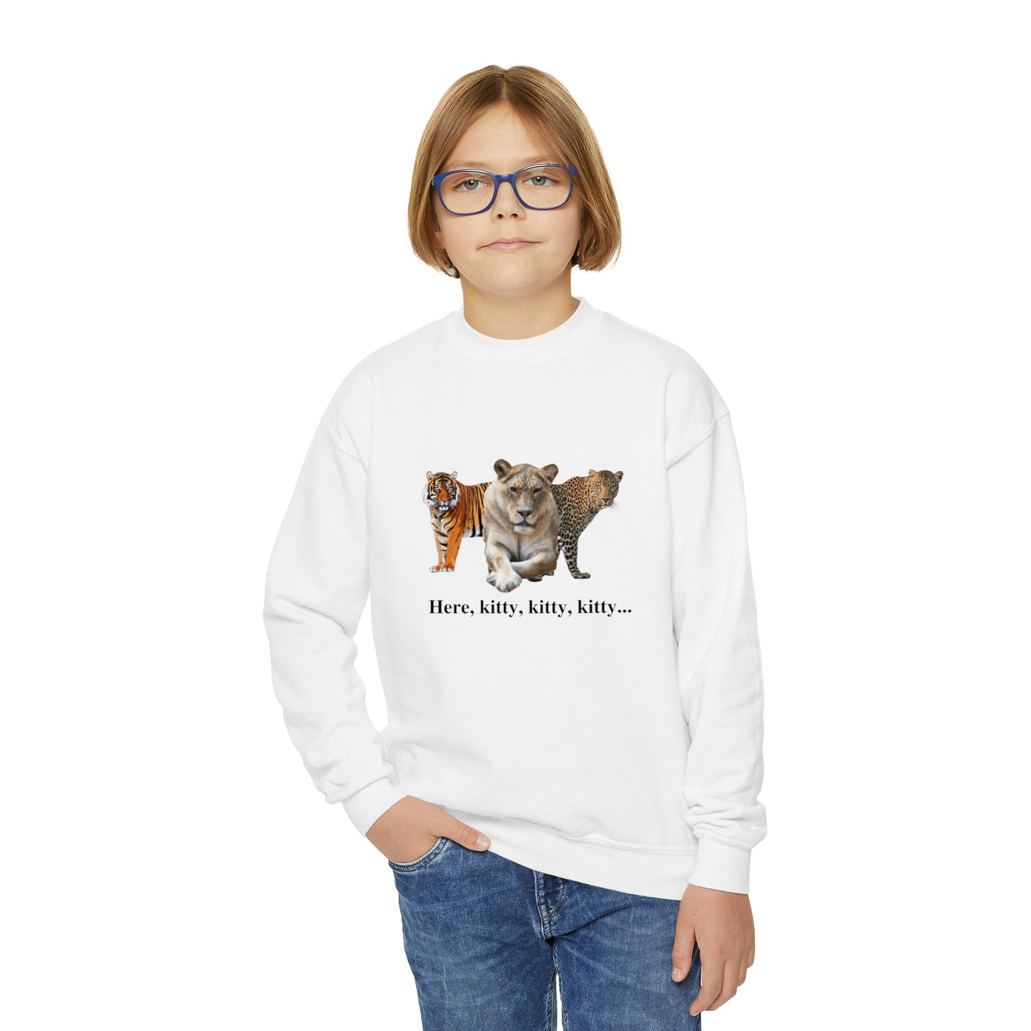 Youth Big Cats Lioness Crewneck Sweatshirt