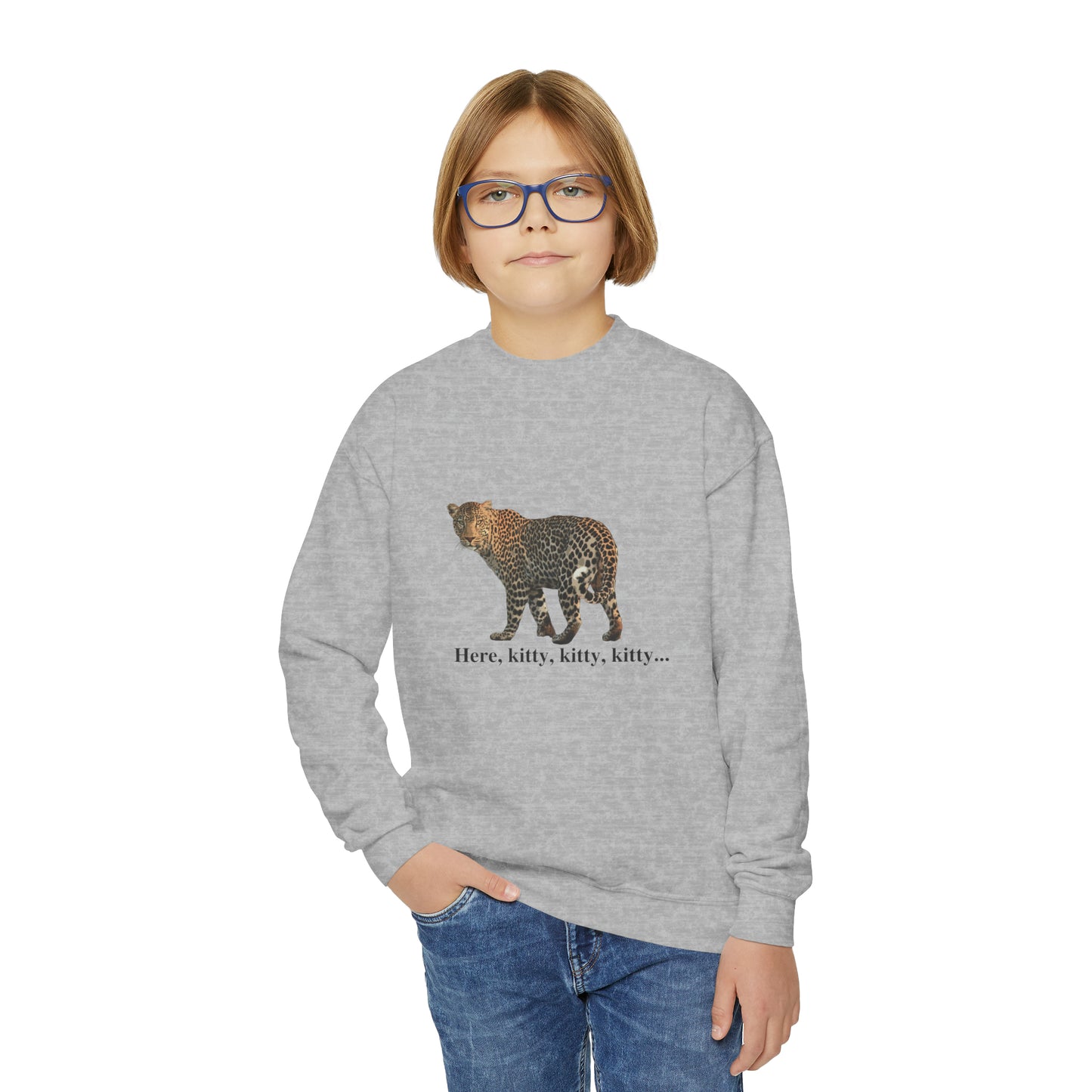 Youth Leopard Big Cats Crewneck Sweatshirt