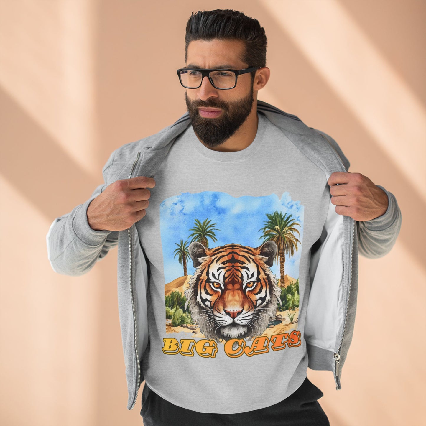 Men's Big Cats Tiger Premium Crewneck Sweatshirt