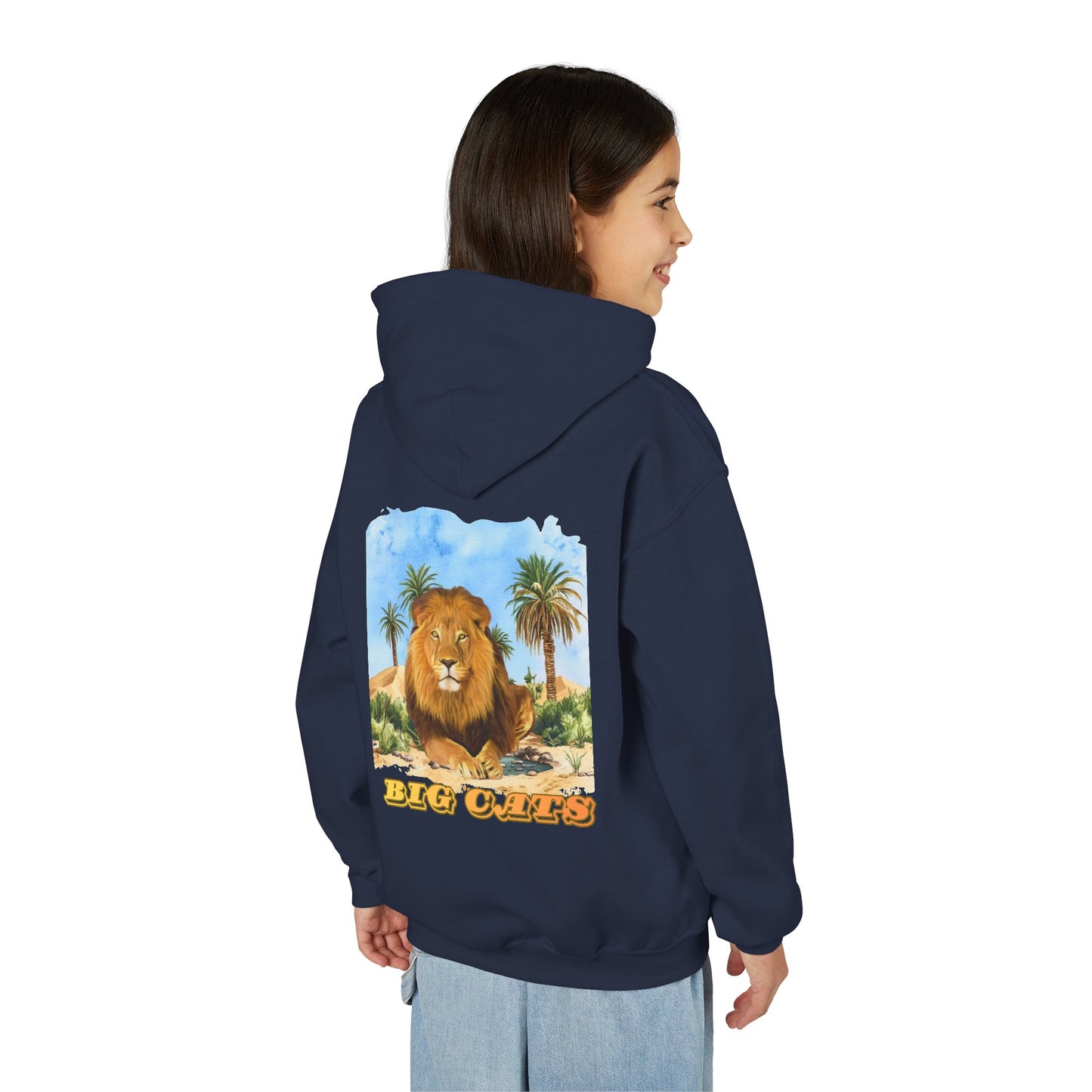 Boy's Big Cats Lion Hooded Sweatshirt