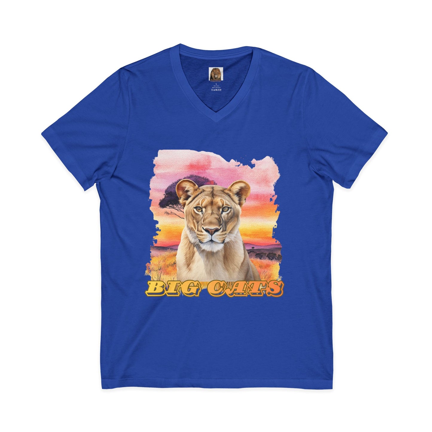 Women's Lioness Big Cats V-Neck Tee