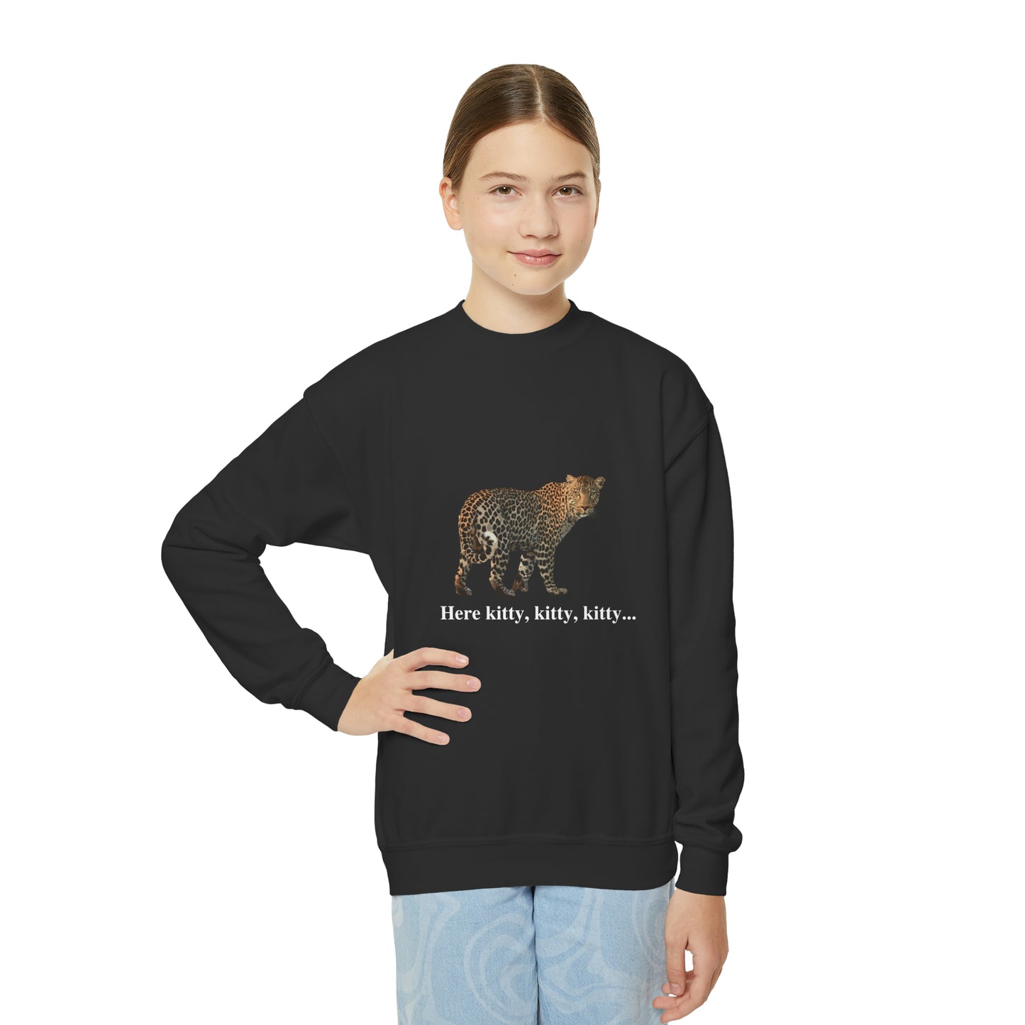 Youth Leopard Big Cats Crewneck Sweatshirt