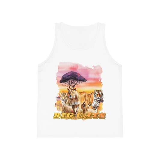 Boy's Big Cats Trio Tank Top - Lioness, Tiger & Cheetah Safari Graphic