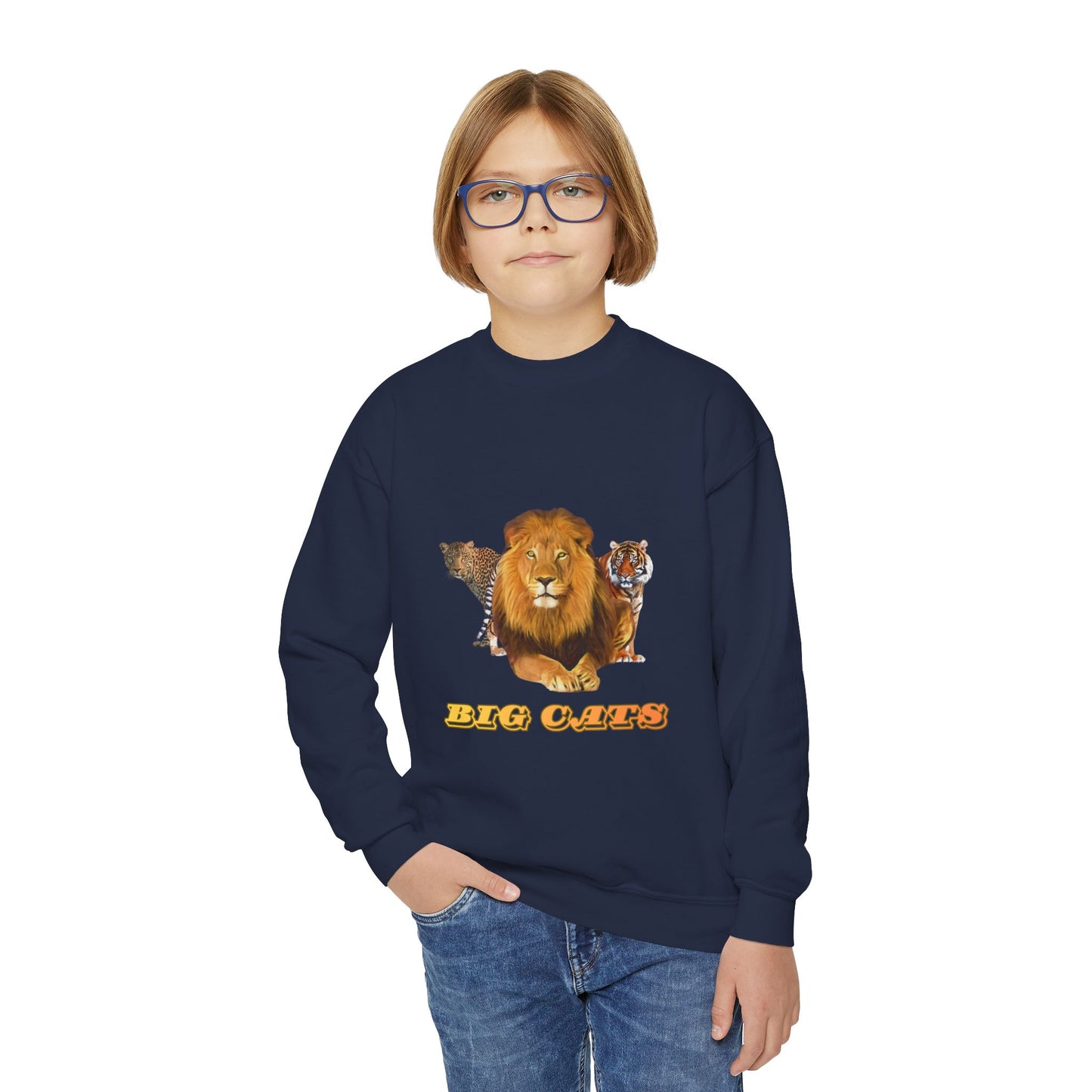 Youth Big Cats Lion Crewneck Sweatshirt