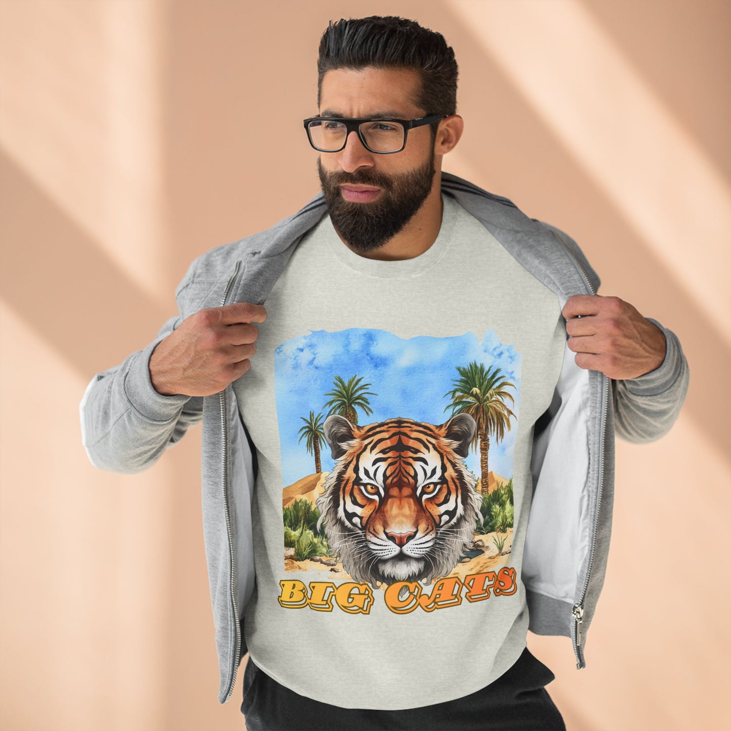 Men's Big Cats Tiger Premium Crewneck Sweatshirt