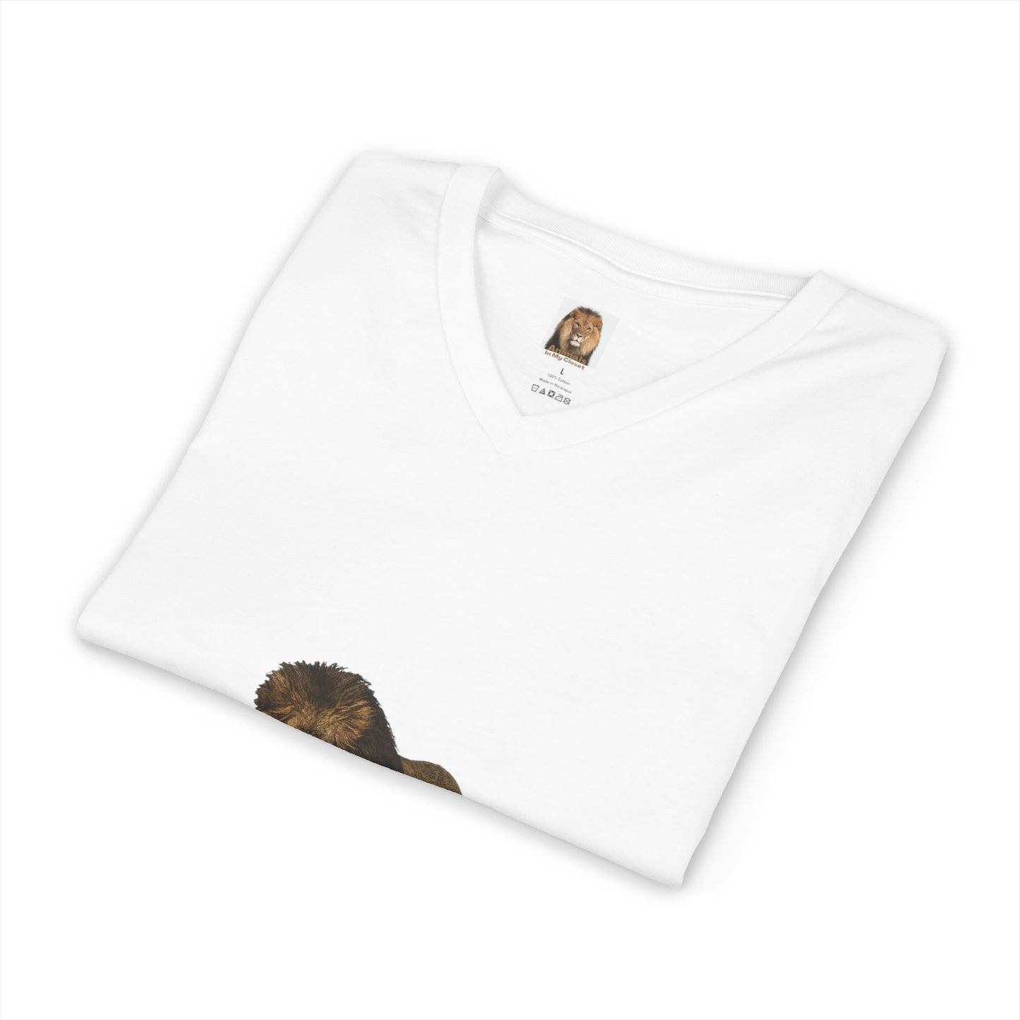 Unisex Lion Big Cats Short Sleeve V-Neck Tee