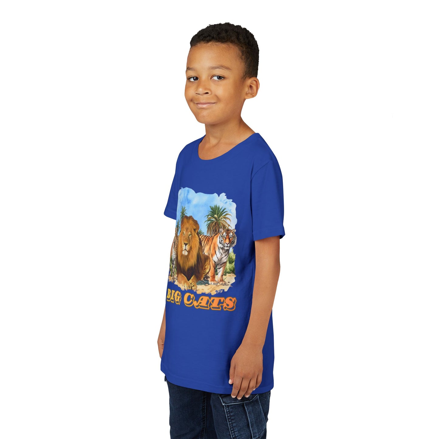 Boys Big Cats Trio Tee Shirt — Lion, Tiger & Cheetah