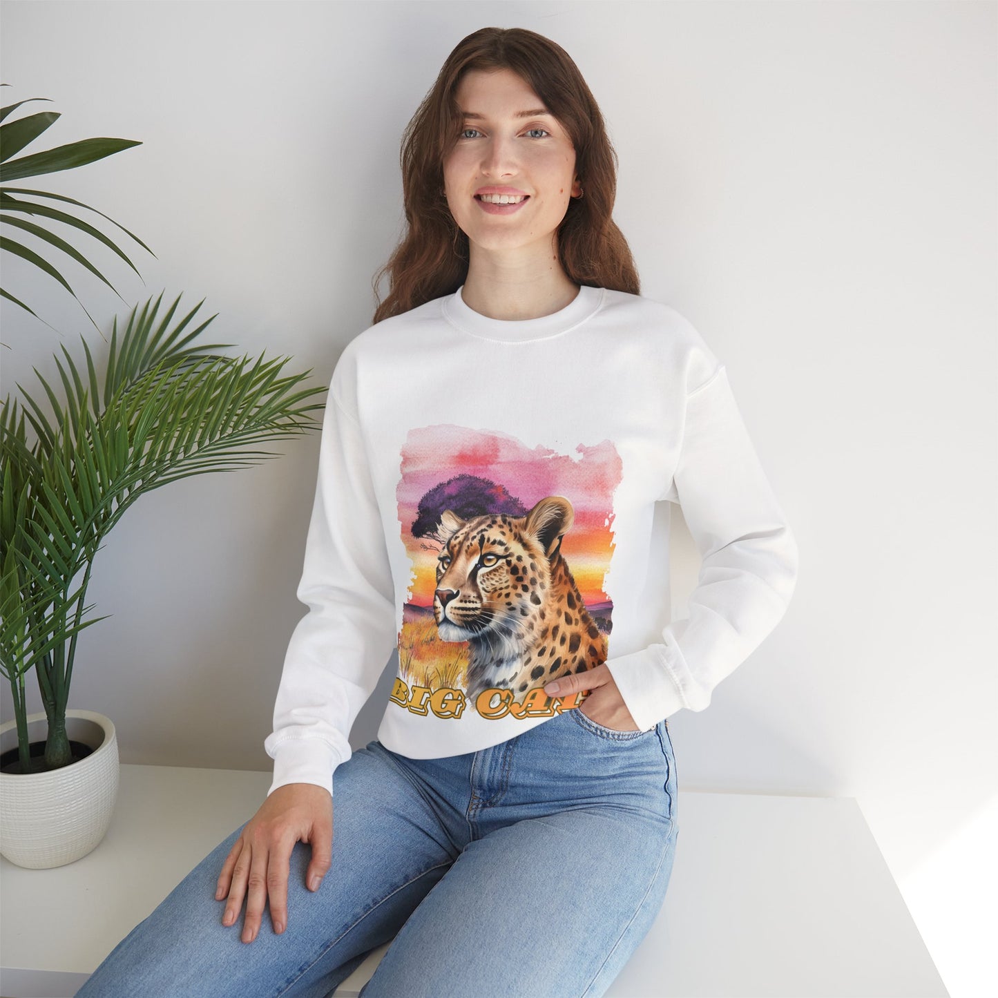 Women's Big Cats Cheetah Crewneck Sweatshirt