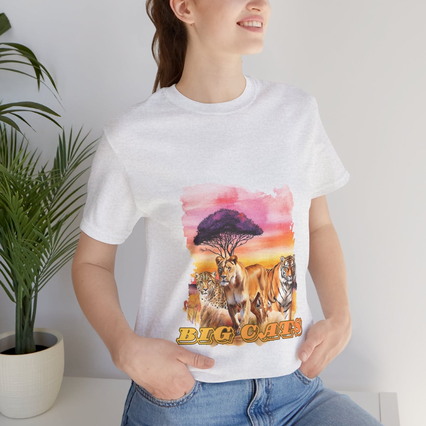 Women's Big Cats Trio T-Shirt - Cheetah, Lioness, and Tiger