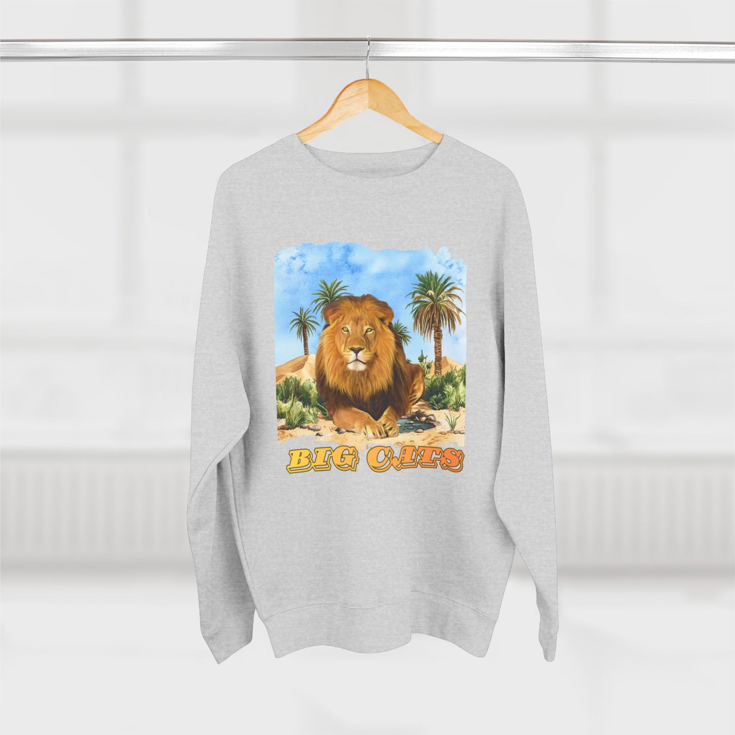 Men's Big Cats Lion Premium Crewneck Sweatshirt