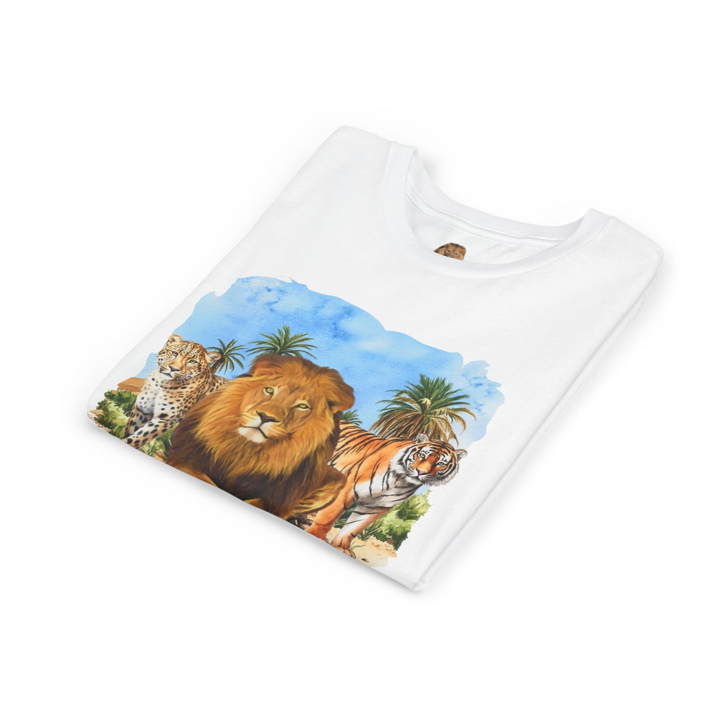 Boys Big Cats Trio Tee Shirt — Lion, Tiger & Cheetah