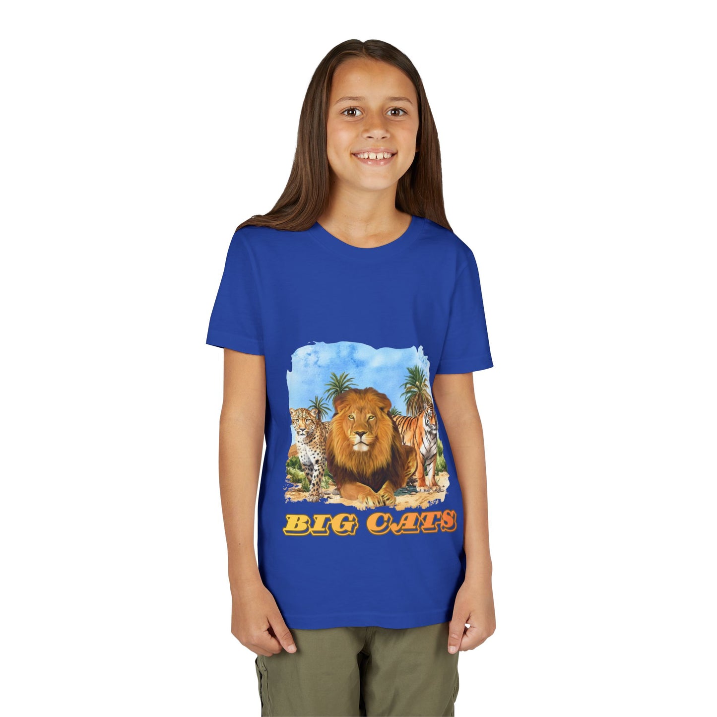 Boys Big Cats Tee Shirt — Lion, Tiger & Cheetah Graphic