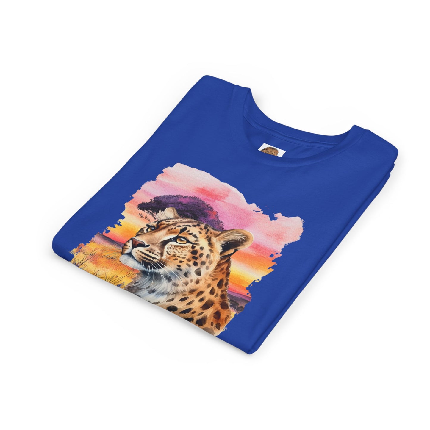 Girls Big Cats Cheetah Graphic Short Sleeve Tee