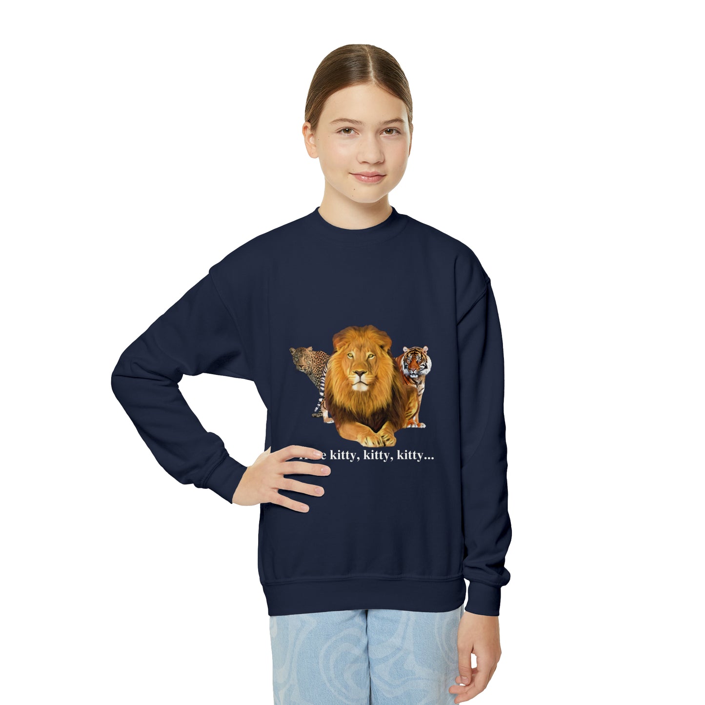 Youth Big Cats Lion Crewneck Sweatshirt