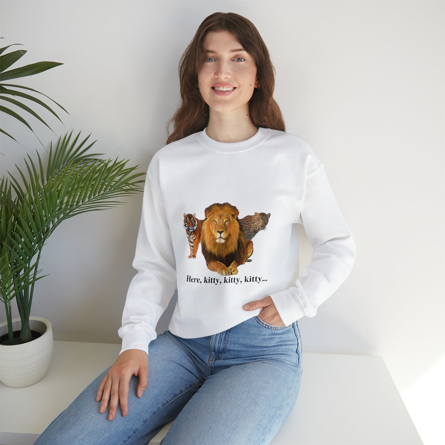 Unisex Big Cats Lion Crewneck Sweatshirt