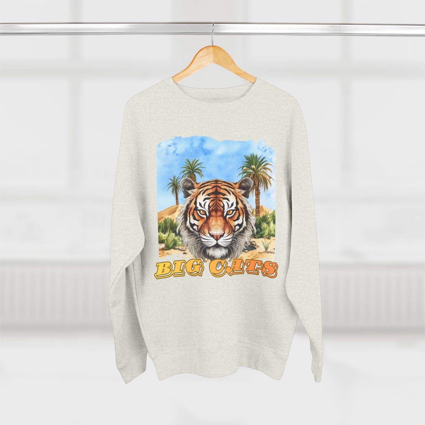 Men's Big Cats Tiger Premium Crewneck Sweatshirt