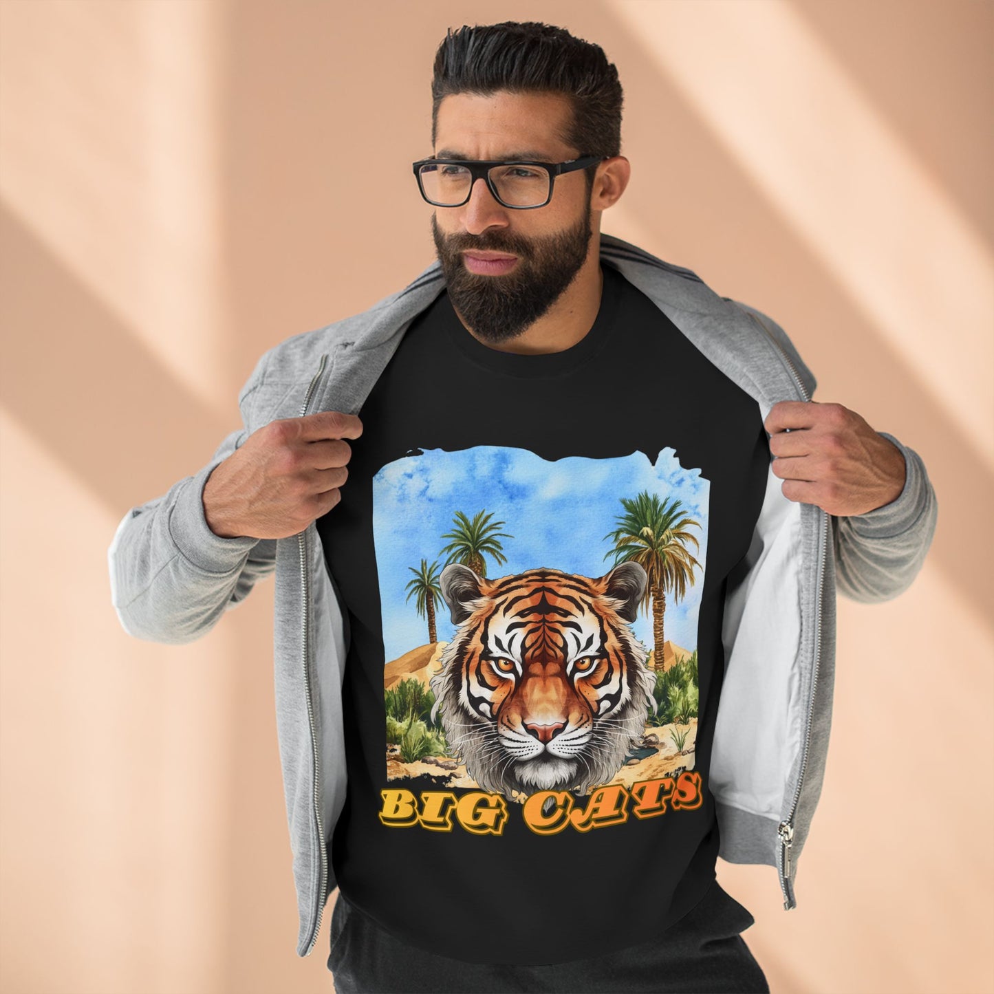 Men's Big Cats Tiger Premium Crewneck Sweatshirt