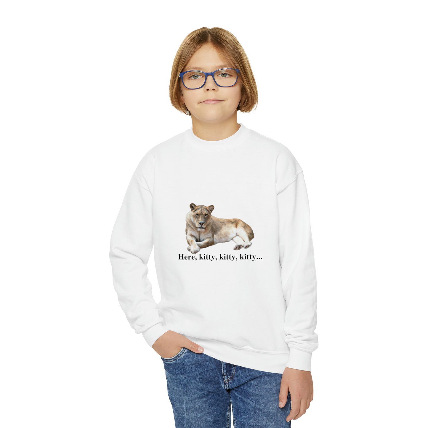 Youth Lioness Big Cats Crewneck Sweatshirt