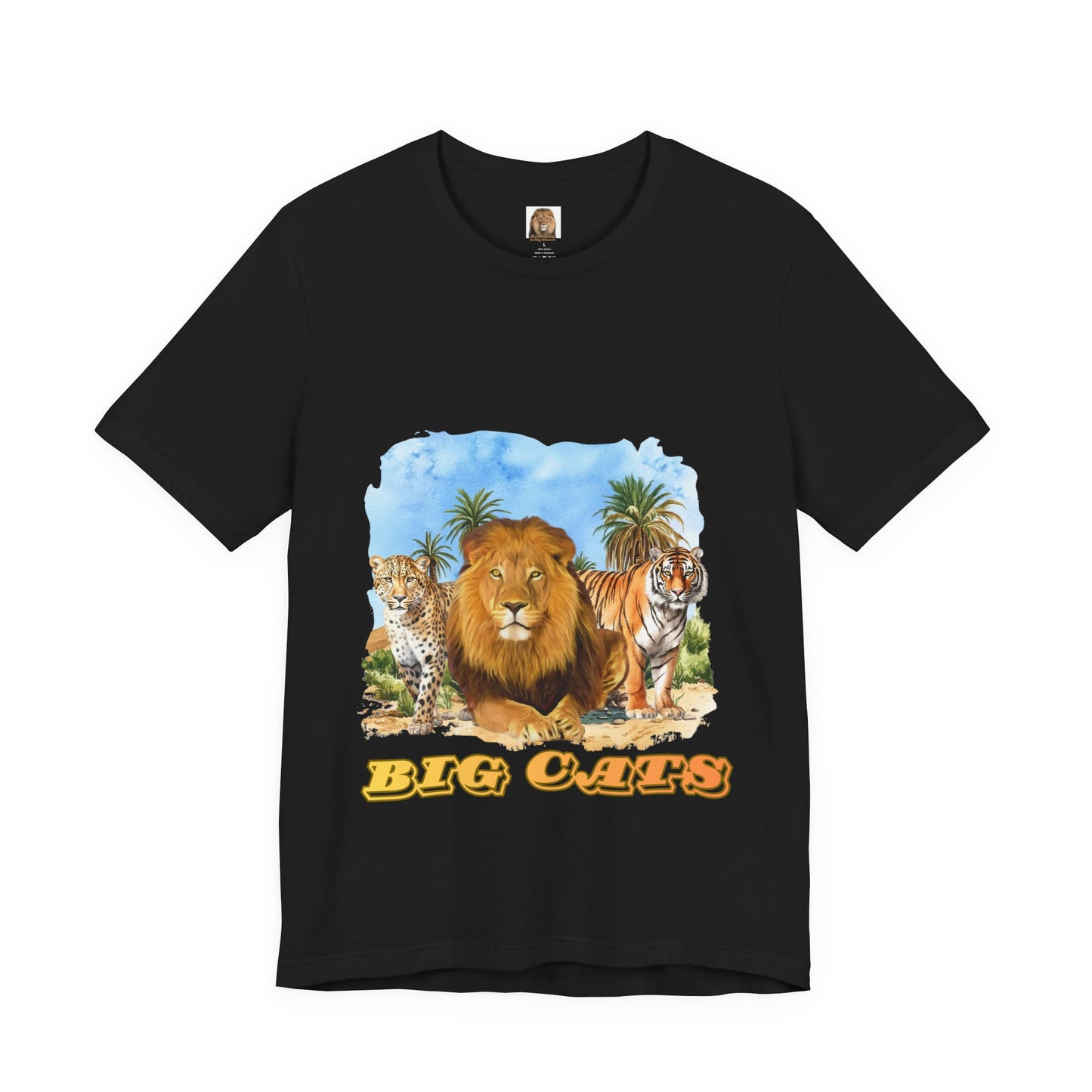 Men's Big Cats Trio Tee - Lion, Cheetah, and Tiger
